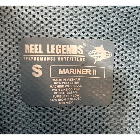 Reel Legends Shirt Mens S Blue Vented Short Sleeve Boat Mariner 2 Fishing - Picture 5 of 6
